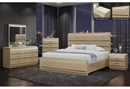 Genesis - 5 Piece Queen Bedroom Set (Bed, Dresser & Mirror, Nightstand, Chest) - Gold