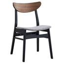 Rebi - Side Chair (Set of 2) - Gray Linen, Walnut & Black