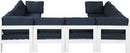 Nizuc - Outdoor Patio 8 Piece Modular Sectional With White Frame