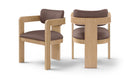 Sacha - Vegan Leather Upholstered Dining Chair With Natural Base (Set of 2)