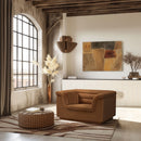 Cascade - Velvet Chair - Saddle