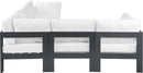 Nizuc - Outdoor Patio 5 Piece Modular Sectional With Gray Frame