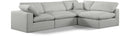 Comfy - 4 Piece Linen Fabric Modular Armless Sectional