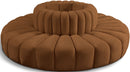 Arc - Velvet 8 Piece Round Modular Sofa - Saddle
