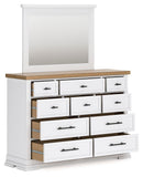 Ashbryn - Dresser And Mirror - White / Natural
