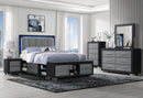 Emma - 5 Piece King Bedroom Set - Black / Gray