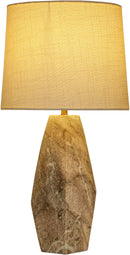 Seraphine - Genuine Marble And Linen Textured Fabric Table Lamp