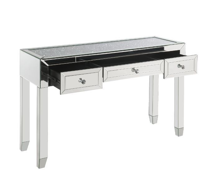 Noralie - Writing Desk - Mirrored & Faux Diamonds - 32"