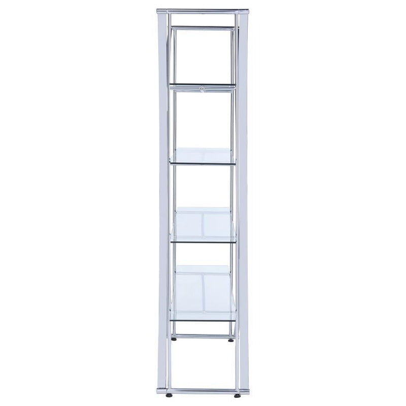 Larson - 4-Shelf Glass Bookshelf - Chrome