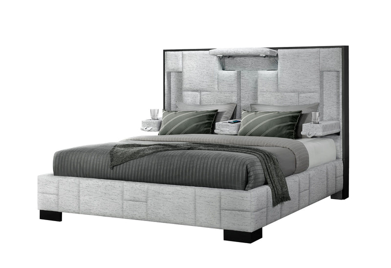 Oscar - King Bed Fabric - Gray