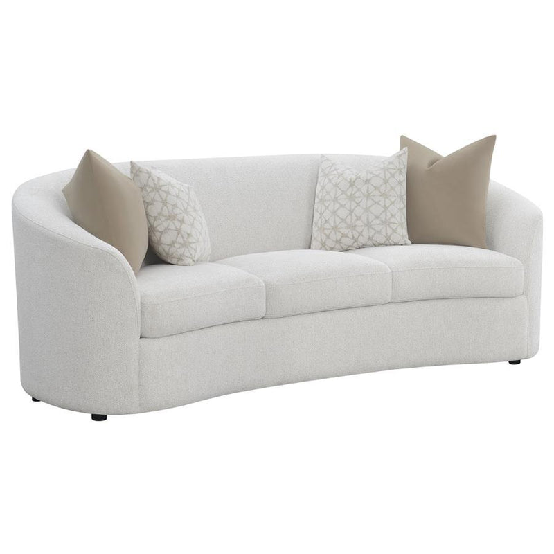 Rainn - Boucle Upholstered Sloped Arm Sofa - Latte