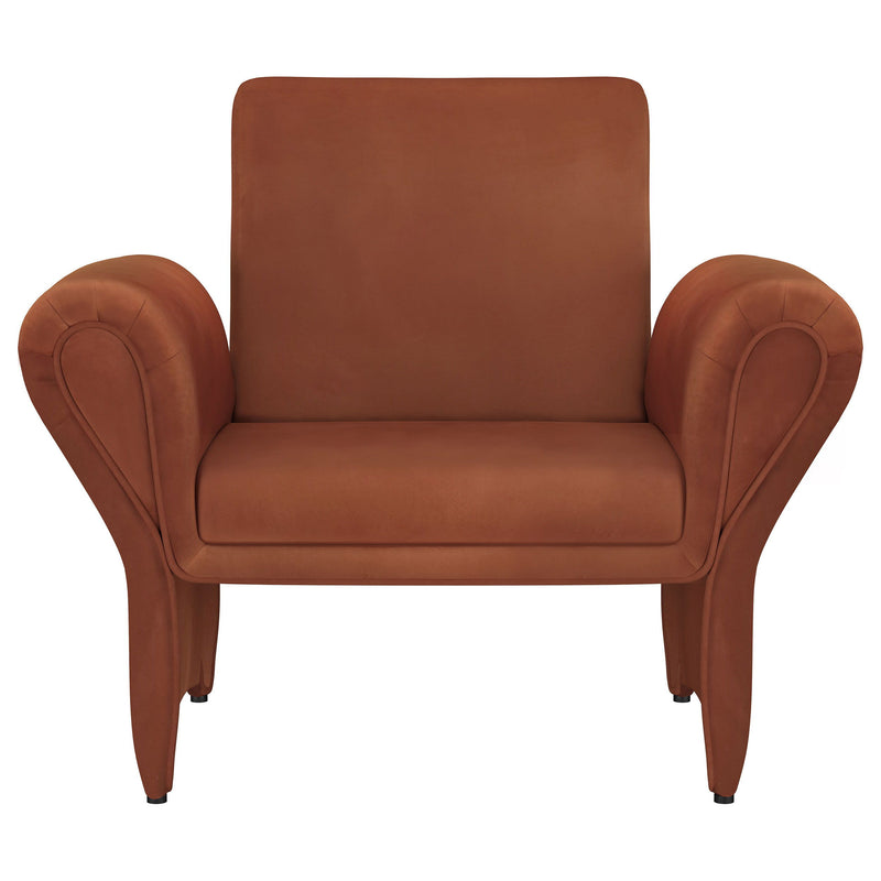 Liana - Upholstered Roll Arm Accent Armchair - Rust