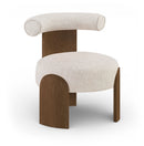 Calder - Linen Textured Fabric Upholstered Accent Chair - Painted Brown Base