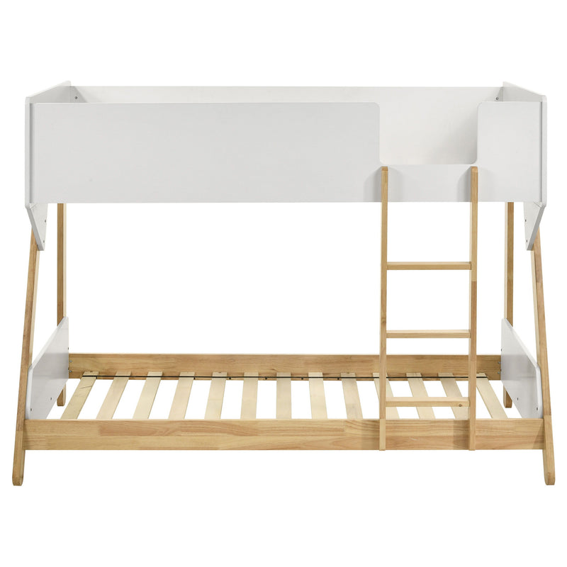 Wyatt - Wood Twin Over Twin Bunk Bed - White And Natural