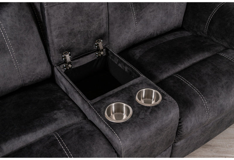 U7303 - Console Power Recliner Loveseat - Domino Granite