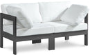 Nizuc - Outdoor Patio 2 Seat Modular Sofa With Gray Frame