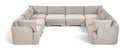 Hammond - Velvet Performance Fabric Upholstered 8 Piece U-Shaped Sectional