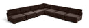 Hammond - Velvet Performance Fabric Upholstered 7 Piece Armless Sectional