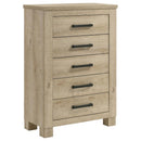 Oakglen - 5-Drawer Bedroom Chest Of Drawers - Weathered Oak