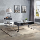 Raziela - 21" End Table - Concrete Gray & Black