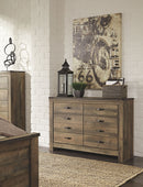 Trinell - Six Drawer Dresser - 61.34" x 15.98" x 42.99" - Brown Dark