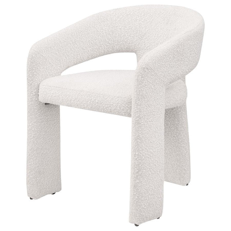 Eudora - Boucle Upholstered Dining Arm Chair - Cream