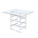 Nadie - Counter Height Table - Clear Glass Top & Black