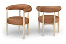 Sable - Vegan Leather Upholstered Dining Chair (Set of 2) - Painted Natural Base