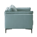 Mesut - Loveseat - Sage Green Top Grain Leather & Black