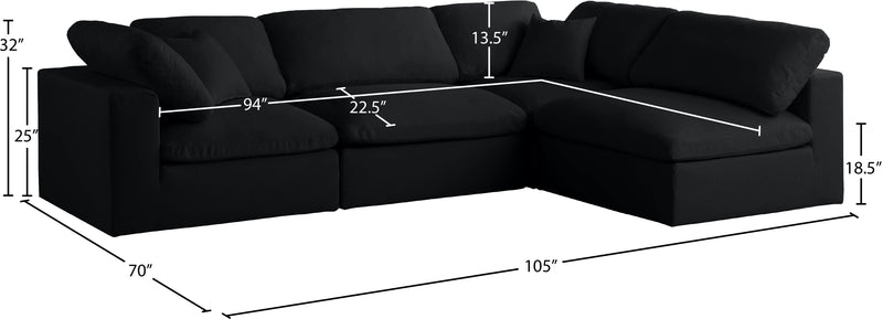 Plush - Standard Comfort Modular Sectional - Black