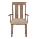 Nathaniel - Arm Chair (Set of 2) - Fabric & Maple