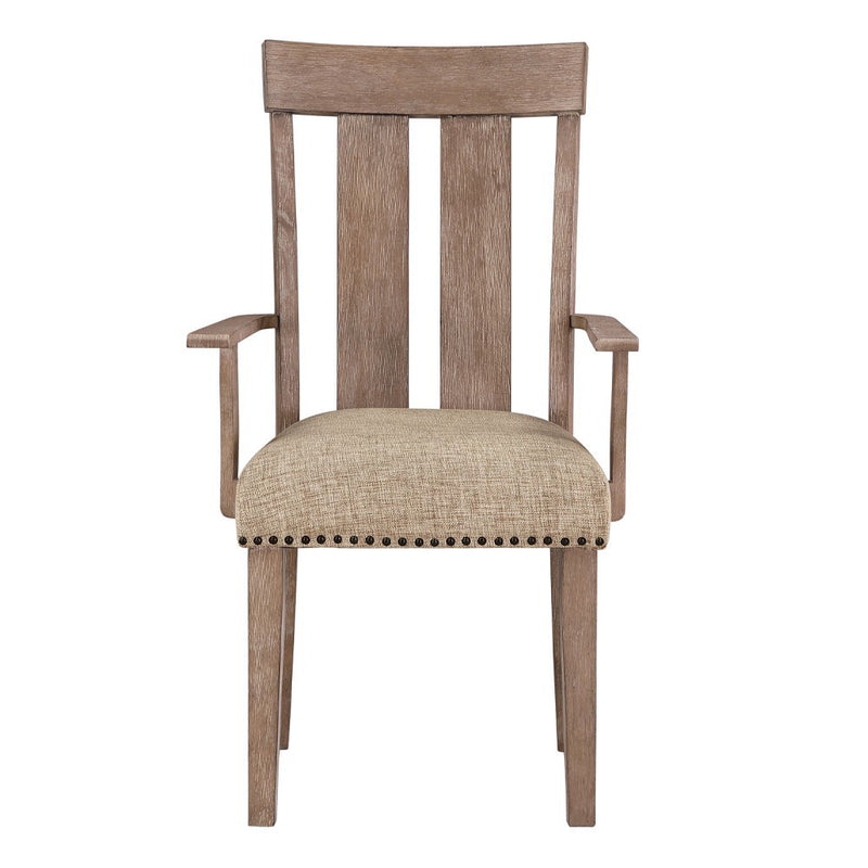 Nathaniel - Arm Chair (Set of 2) - Fabric & Maple