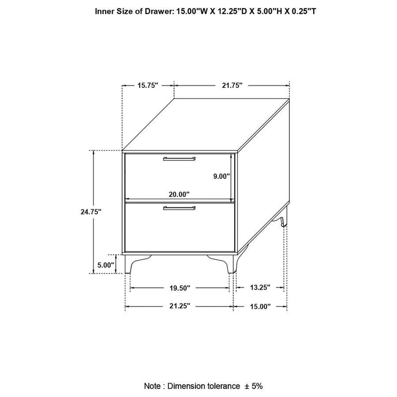 Kendall - 2-Drawer Nightstand