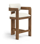 Sacha - Vegan Leather Upholstered Counter Stool With Brown Base