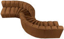 Arc - Velvet 6 Piece Modular Sofa - Saddle