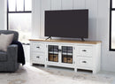 Ashbryn - Extra Large TV Stand - White / Natural