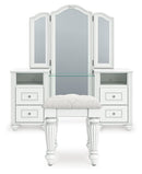 Kozlani - 3 Pc. - Vanity, Mirror And Stool - White