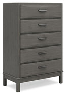 Mazing - Five Drawer Chest - Gray