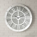 Noralie - Wall Clock - Mirrored & Faux Diamonds