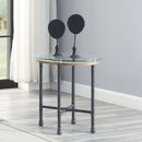 Brantley - End Table - Clear Glass & Sandy Gray