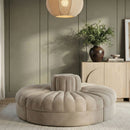 Rummi - Round Velvet Performance Fabric Upholstered 4 Piece Modular Sofa