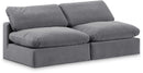 Comfy - Velvet Modular Armless Sofa 2 Seats