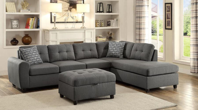 Stonenesse - Upholstered Sectional Chaise Sofa - Gray