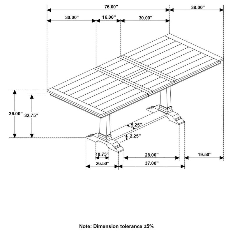 Avenue - Extension Counter Dining Table - Dark Pine