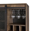 Treju - Wine Cabinet - Obscure Glass, Rustic Oak & Black
