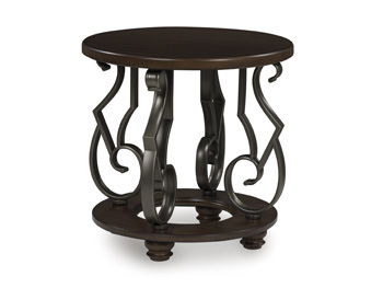 Frallyn - Dark Brown - Round End Table