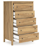 Bermacy - Five Drawer Chest - Light Brown