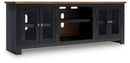 Wildenauer - XL TV Stand With Fireplace Option - Brown / Black
