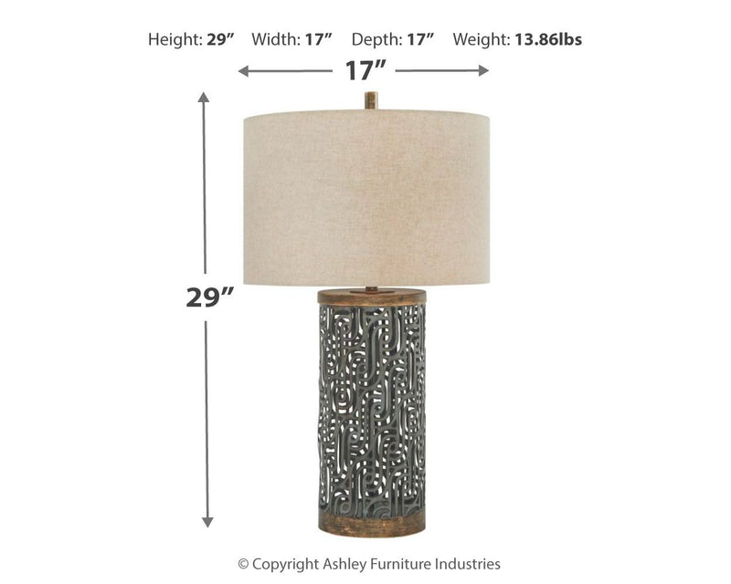 Dayo - Gray / Gold Finish - Metal Table Lamp