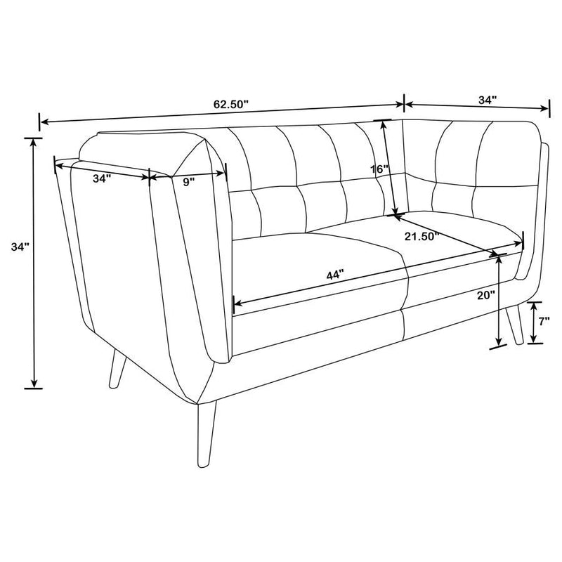 Thatcher - Upholstered Tuxedo Arm Sofa Set